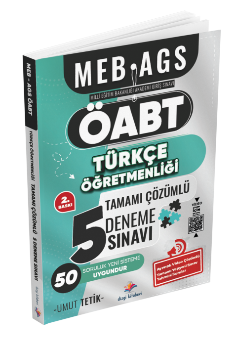 Dizgi Kitap Meb Ags ÖABT Türkçe Öğretmenliği Tamamı Ayrıntılı Video Çözümlü 5 Deneme Sınavı Umut Tetik 2. Baskı