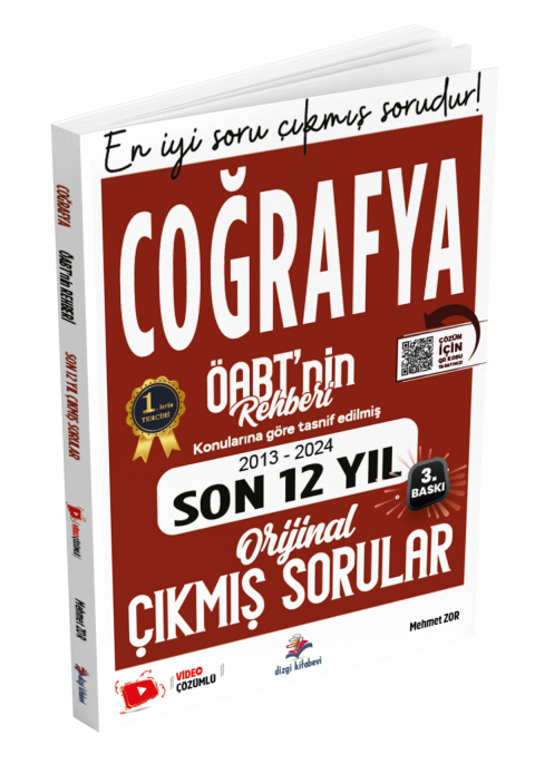 Dizgi Kitap Öabt Coğrafya ÖABT'nin Rehberi Konularına Göre Tasnif Edilmiş Son 12 Yıl Video Çözümlü Çıkmış Sorular 2025