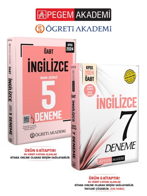 E-KİTAP 2024 KPSS ÖABT İngilizce Öğretmenliği Deneme Seti (Öğreti 5 Deneme-7 Deneme)