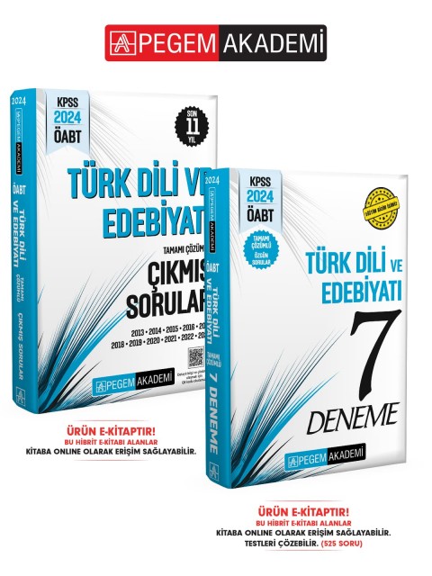 E-KİTAP 2024 KPSS ÖABT Türk Dili ve Edebiyatı Öğretmenliği  Deneme + Son 11 Yıl Çıkmış  Çıkmış Sorular Seti (2 Kitap)