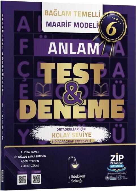 Edebiyat Sokağı 6. Sınıf Anlam Maarif Model Test ve Deneme