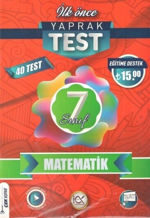 İlk Önce Yayıncılık 7. Sınıf Matematik Yaprak Test