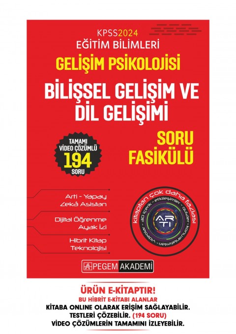 KPSS Eğitim Bilimleri Gelişim Psikolojisi - Bilişsel Gelişim ve Dil Gelişimi Soru Fasikülü