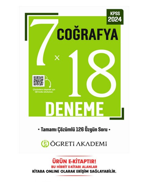KPSS Genel Yetenek Genel Kültür 7x18 Coğrafya Deneme E-Kitap