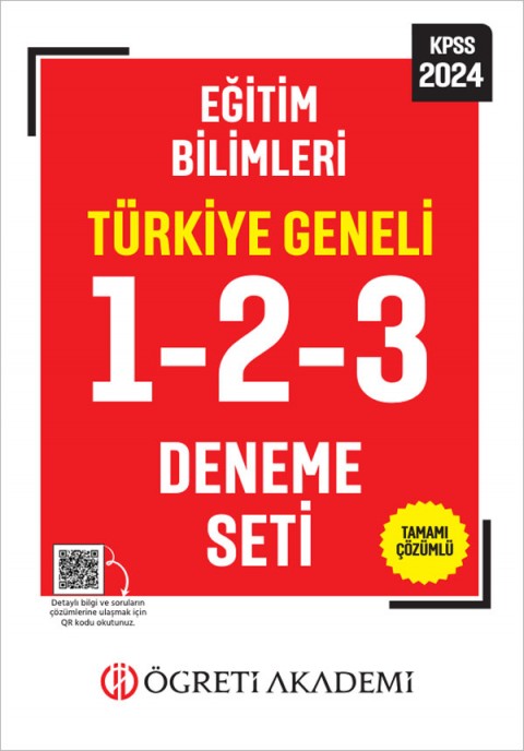 Öğreti Akademi 2024 KPSS Eğitim Bilimleri Tamamı Çözümlü Türkiye Geneli 1-2-3 (3'lü Deneme Seti)