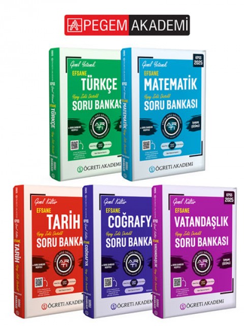 Öğreti Akademi 2025 KPSS Genel Yetenek Genel Kültür Efsane Soru Bankası Seti (5.Kitap)