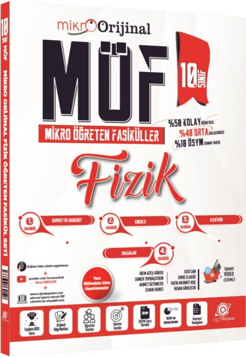 Orijinal Mikro 10. Sınıf Fizik MÖF Mikro Öğreten 4 lü Fasikül Seti