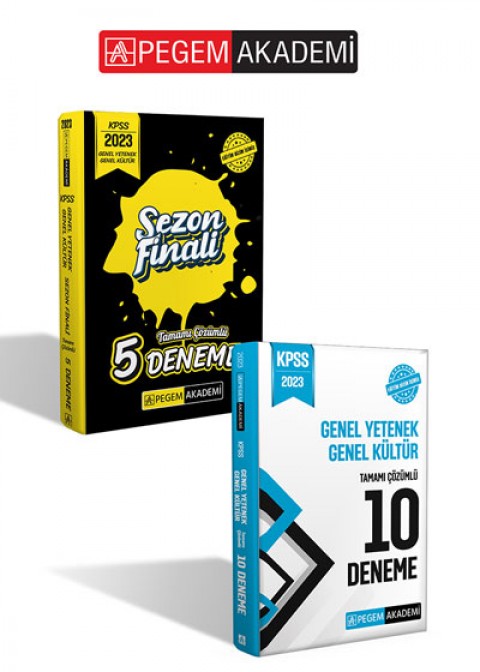PEGEM AKADEMİ 2023 KPSS GY GK Sezon Finali Tamamı Çözümlü 5 Deneme + 2023 KPSS GY GK Tamamı Çözümlü 10 Deneme (2.Kitap)