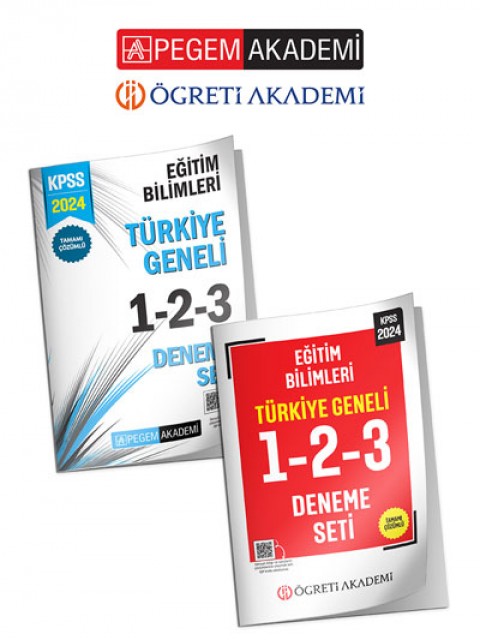 PEGEM AKADEMİ 2024 KPSS Eğitim Bilimleri Tamamı Çözümlü Türkiye Geneli 1-2-3 + Öğreti Akademi 2024 KPSS Eğitim Bilimleri Tamamı Çözümlü Türkiye Geneli 1-2-3  (6'lı Deneme ) Seti
