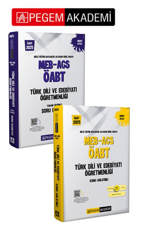 PEGEM AKADEMİ 2025 MEB-AGS-ÖABT Türk Dili ve Edebiyatı Öğretmenliği Konu Anlatımlı + 2025 MEB-AGS-ÖABT Türk Dili ve Edebiyat Tamamı Çözümlü Soru Bankası Seti (2.Kitap)