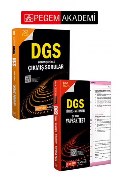 PEGEM AKADEMİ 2026 DGS Çıkmış Sorular Tamamı Çözümlü + 2026 DGS Türkçe-Matematik Çek Kopart Yaprak Test Seti (2.Kitap)