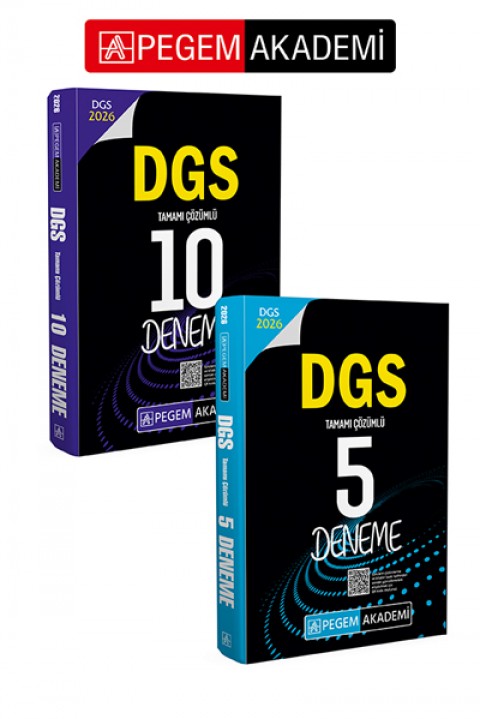 PEGEM AKADEMİ 2026 DGS Tamamı Çözümlü 10 Deneme + 2026 DGS Tamamı Çözümlü 5 Deneme Seti (2.Kitap)