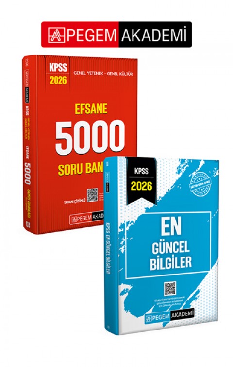 PEGEM AKADEMİ 2026 KPSS Genel Yetenek Genel Kültür Efsane 5000 Tamamı Çözümlü Soru Bankası + 2026 KPSS En Güncel Bilgiler Seti (2.Kitap)