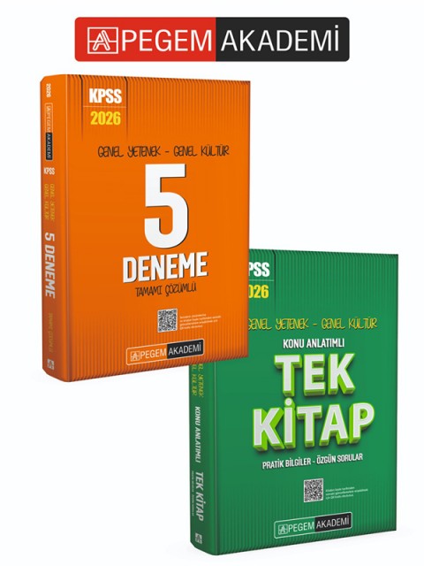 PEGEM AKADEMİ 2026 KPSS Genel Yetenek Genel Kültür Konu Anlatımlı Tek Kitap + 2026 KPSS Genel Yetenek Genel Kültür Tamamı Çözümlü 5 Deneme Seti (2.Kitap)