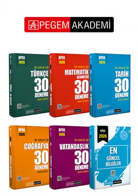 PEGEM AKADEMİ 2026 KPSS Tüm Adaylar İçin 150 Deneme + 2026 KPSS En Güncel Bilgiler Seti (6.Kitap)