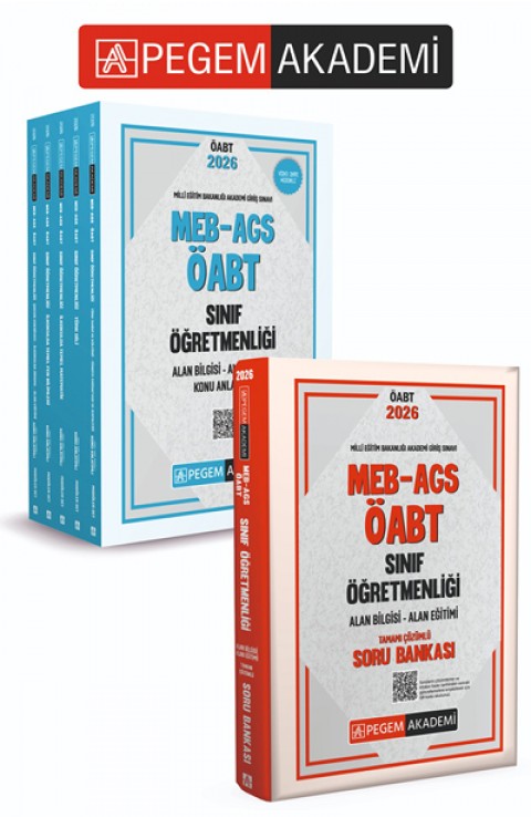 PEGEM AKADEMİ 2026 MEB AGS ÖABT Sınıf Öğretmenliği Alan Bilgisi - Alan Eğitimi Konu Anlatımlı Set (5 Kitap) + 2026 MEB AGS ÖABT Sınıf Öğretmenliği Tamamı Çözümlü Soru Bankası Seti (6.Kitap)