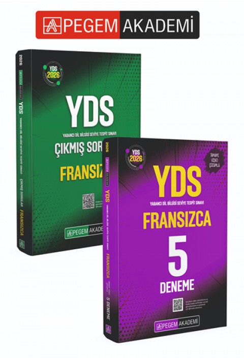 PEGEM AKADEMİ 2026 YDS Fransızca Tamamı Video Çözümlü 5 Deneme + 2026 YDS Fransızca Tamamı Video Çözümlü 5 Deneme Seti (2.Kitap)