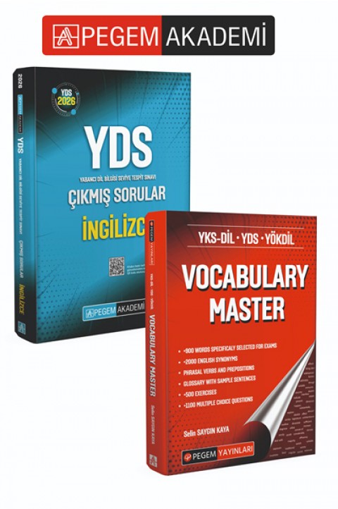 PEGEM AKADEMİ 2026 YDS İngilizce Çıkmış Sorular + YKS-DİL YDS YÖKDİL Vocabulary Master Seti (2.Kitap)