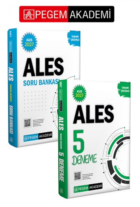 PEGEM AKADEMİ 2027 ALES Tamamı Çözümlü 5 Deneme + 2027 ALES Tamamı Çözümlü Soru Bankası Seti (2.Kitap)
