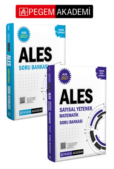 PEGEM AKADEMİ 2027 ALES Tamamı Çözümlü Soru Bankası + 2027 ALES Sayısal Yetenek Matematik Tamamı Video Çözümlü Soru Bankası Seti (2.Kitap)
