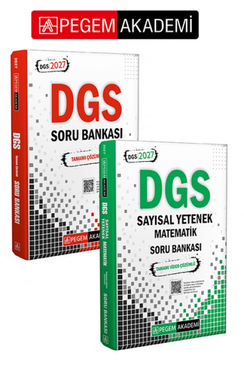 PEGEM AKADEMİ 2027 DGS Sayısal Yetenek Matematik Tamamı Video Çözümlü Soru Bankası + 2027 DGS Tamamı Çözümlü Soru Bankası Seti (2.Kitap)