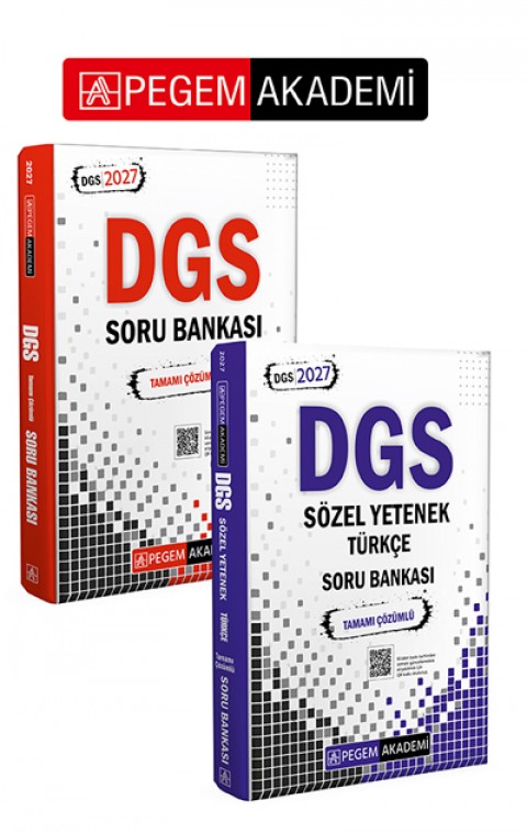 PEGEM AKADEMİ 2027 DGS Sözel Yetenek Türkçe Tamamı Çözümlü Soru Bankası +  2027 DGS Tamamı Çözümlü Soru Bankası Seti (2.Kitap)
