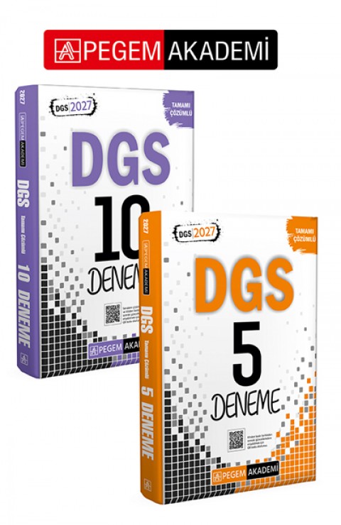 PEGEM AKADEMİ 2027 DGS Tamamı Çözümlü 10 Deneme + 2027 DGS Tamamı Çözümlü 5 Deneme Seti (2.Kitap)