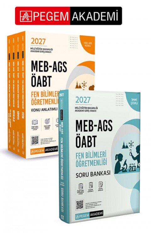 PEGEM AKADEMİ 2027 MEB-AGS ÖABT Fen Bilimleri Öğretmenliği Konu Anlatımlı Modüler Set + 2027 MEB-AGS ÖABT Fen Bilimleri Öğretmenliği Soru Bankası Seti (5.Kitap)