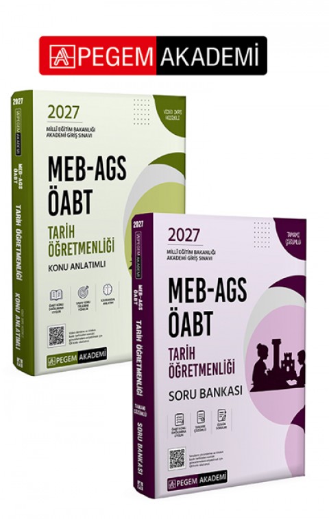 PEGEM AKADEMİ 2027 MEB-AGS ÖABT Tarih Öğretmenliği Konu Anlatımlı + 2027 MEB-AGS ÖABT Tarih Öğretmenliği Soru Bankası Seti (2.Kitap)