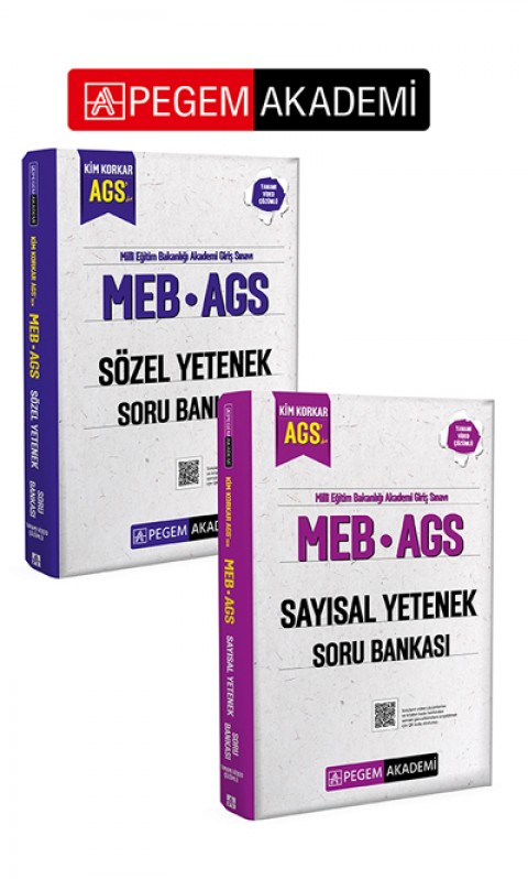 PEGEM AKADEMİ MEB AGS Kim Korkar Sözel Yetenek Soru Bankası Tamamı Çözümlü + MEB AGS Kim Korkar Sayısal Yetenek Soru Bankası Tamamı Çözümlü Seti (2.Kitap)