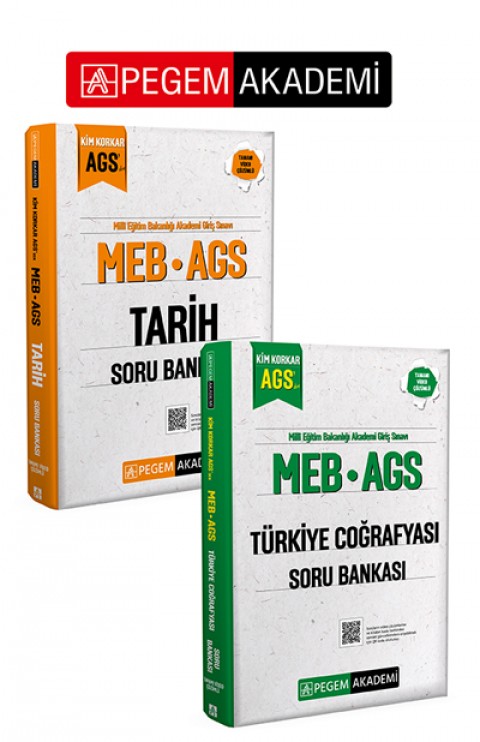 PEGEM AKADEMİ MEB AGS Kim Korkar Tarih Soru Bankası Tamamı Çözümlü + MEB AGS Kim Korkar Türkiye Coğrafyası Soru Bankası Tamamı Çözümlü Seti (2.Kitap)