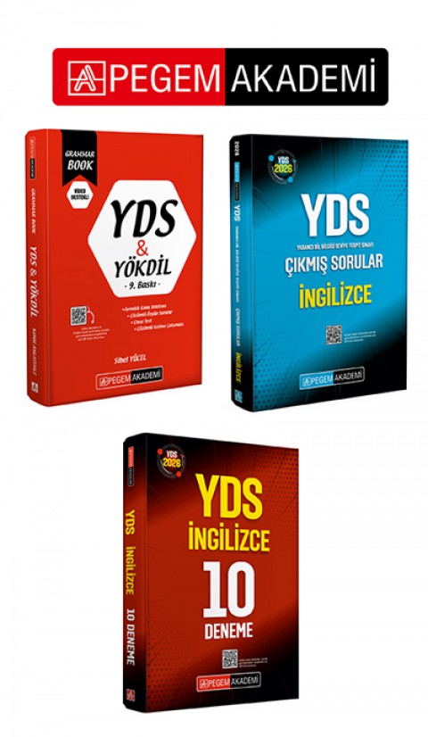 PEGEM AKADEMİ YDS YÖKDİL Grammar Book + 2026 YDS İngilizce Çıkmış Sorular + 2026 YDS İngilizce 10 Deneme Seti (3.Kitap)