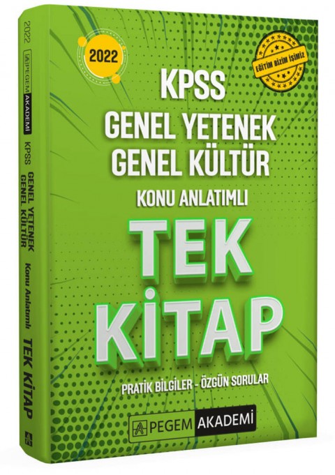 Pegem Akademi 2022 KPSS Genel Yetenek Genel Kültür Konu Anlatımlı Tek Kitap