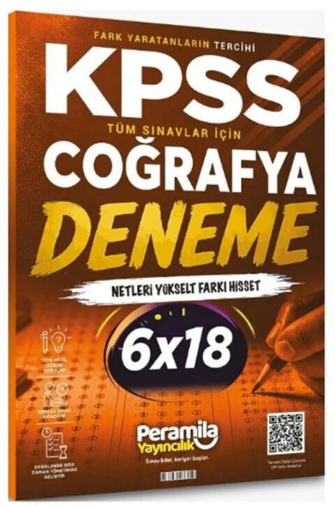 Peramila Yayıncılık KPSS Tüm Sınavlar İçin Coğrafya 6x18 Deneme Tamamı QR Çözümlü