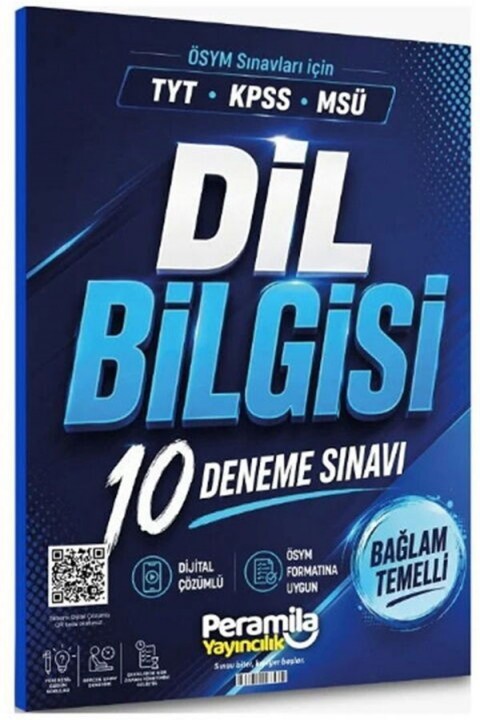 Peramila Yayıncılık TYT KPSS MSÜ Dil Bilgisi Bağlam Temelli  10 Deneme Tamamı QR Çözümlü
