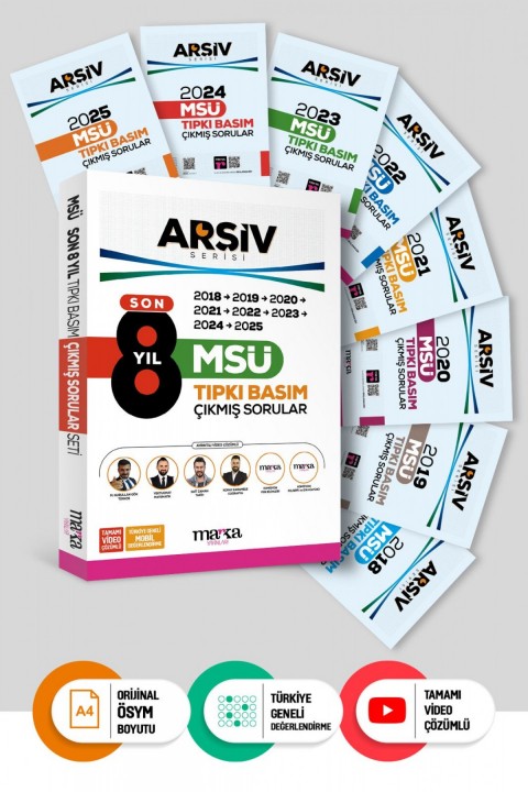 Son 8 Yıl MSÜ Arşiv Serisi Tıpkı Basım Fasikül Fasikül Çıkmış Sorular Tamamı Video Çözümlü Marka Yayınları