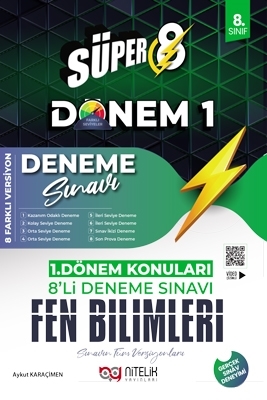 Süper 8. Sınıf Fen Bilimleri 1. Dönem 8'li Deneme Sınavı