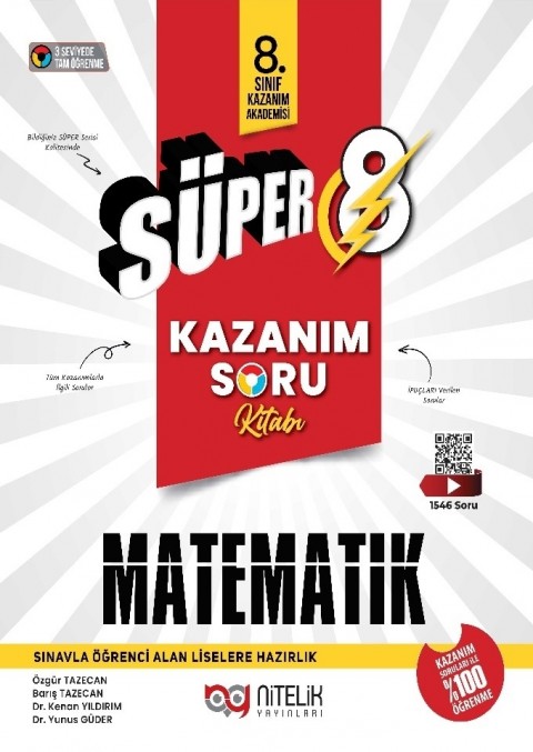 Süper 8. Sınıf Matematik Kazanım Soru Kitabı