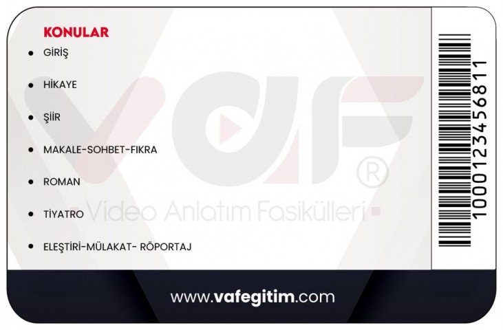 Vaf Yayınları 11. Sınıf Türk Dili ve Edebiyatı Aktivasyon Kartı