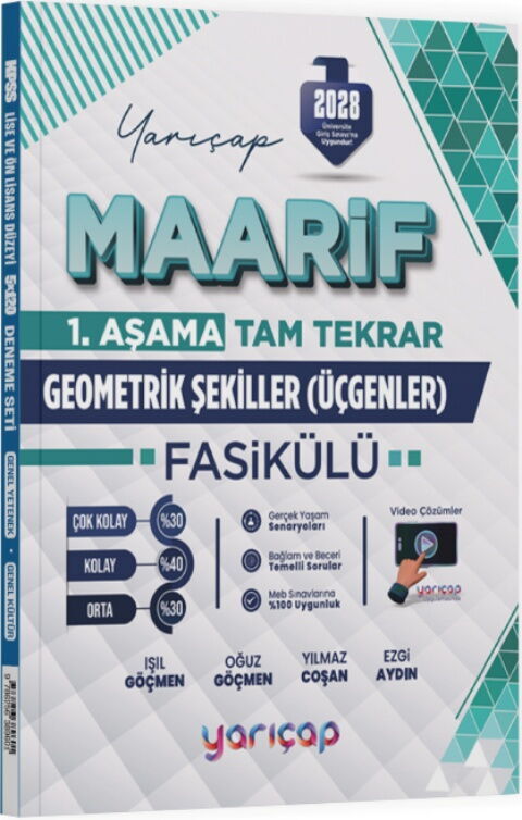 YarıÇap Yayınları 2028 Geometrik Şekiller Maarif Fasikülü 1. Aşama